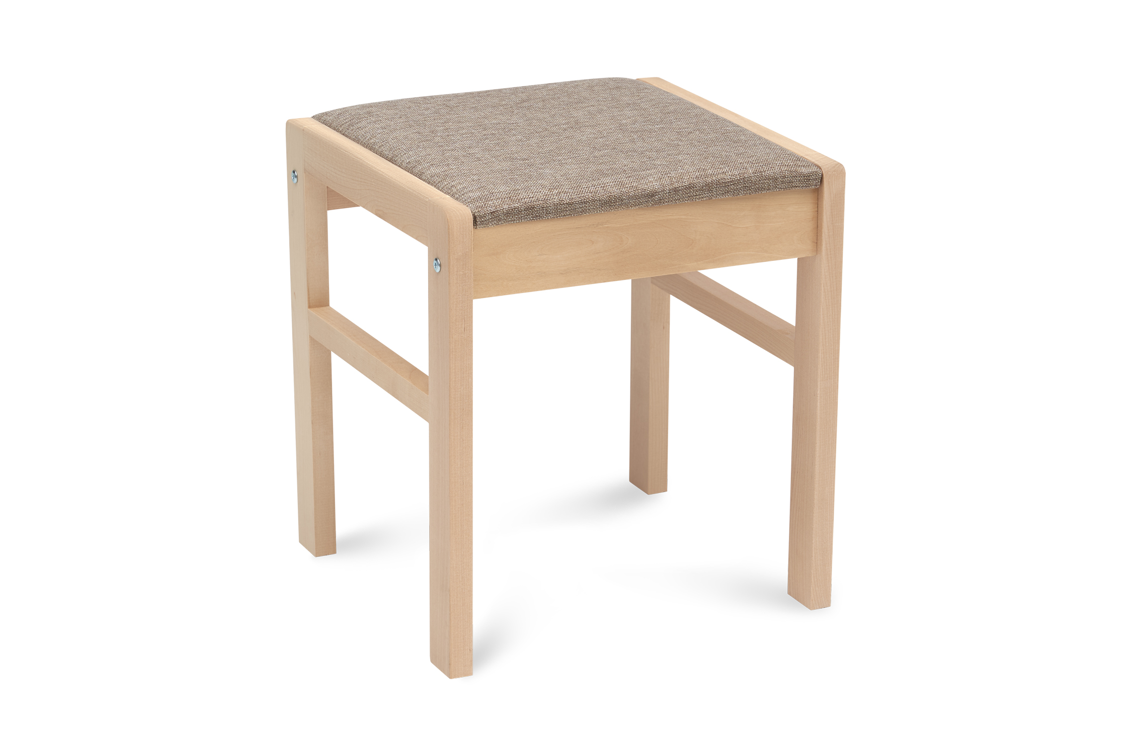 Табурет Модерн с мягкой крышкой натуральный / темно-бежевый