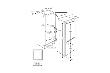 Холодильник встраиваемый MILLEN MBR 180 NF