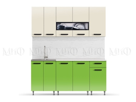 Кухонный Гарнитур Риана Бежевый + Олива 1600/1700/1800/2000 мм