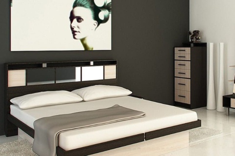 Кровать Фудзи Дуб Венге/Дуб Молочный