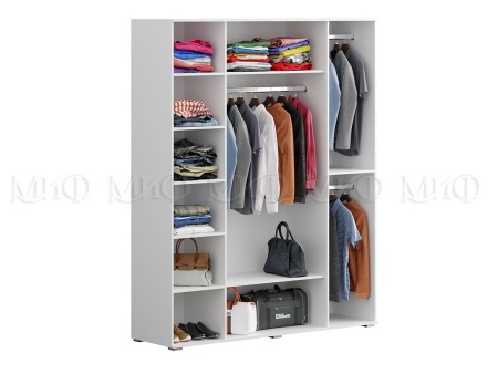 Шкаф 4-х Створчатый Королева New Белый МДФ (Ш-1600 мм x В-2116 мм x Г-540 мм)