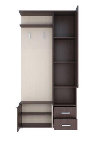 Шкаф с Зеркалом Домино-А Венге/Дуб Молочный (Ш-1000 × В-2050 × Г-323 мм)