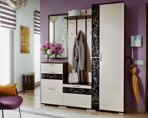 Прихожая Юнона-2-2 Венге/Дуб Молочный (Ш-1700/В-2036|Г-358)